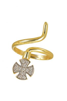 Δαχτυλίδι Χρυσό Cross Snake
