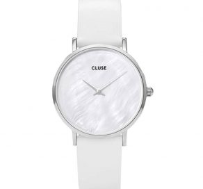 Γυναικείο Ρολόι CLUSE Minuit La Perle Με Λευκό Λουράκι