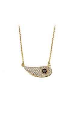 Γυναικείο Χρυσό Κολιέ Modern Eye Λευκό