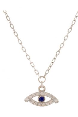 Λευκόχρυσο Μενταγιόν Με Μικρό Μάτι