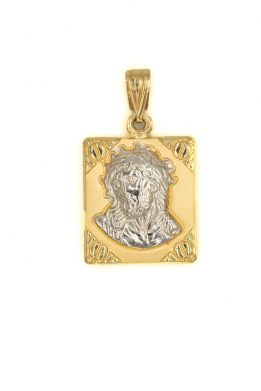 Χρυσό Μενταγιόν Κωνσταντινάτο Τετράγωνο Διπλής Όψης