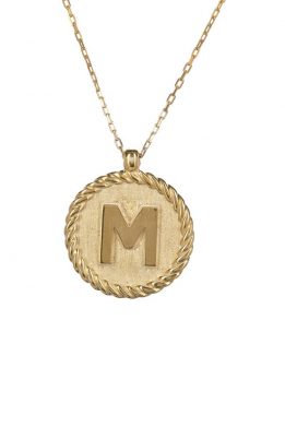 Χρυσό Κολιέ Μονόγραμμα "Μ"