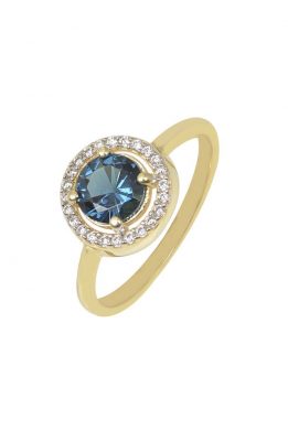 Χρυσό Δαχτυλίδι Ροζέτα 14Κ Με Ζιργκόν