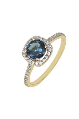 Χρυσό Δαχτυλίδι Ροζέτα 14Κ Με Ζιργκόν