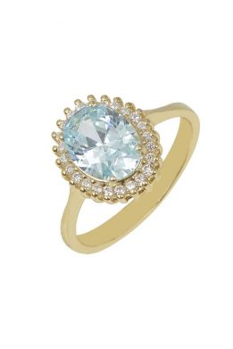 Xruso Daxtulidi Rozeta Me Galazia Petra Kai Zirgkon