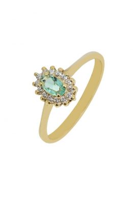 Χρυσό Δαχτυλίδι Ροζέτα Με Πέτρες Ζιργκόν