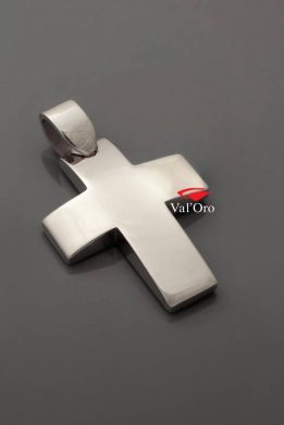 Ανδρικός Σταυρός Val’Oro Λευκόχρυσος Κ14 Σκέτος