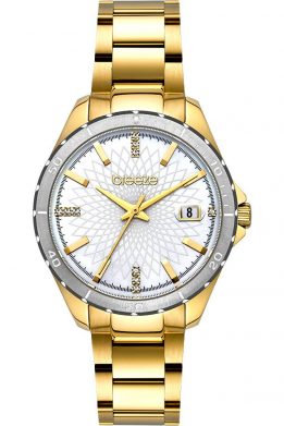 BREEZE MantaRay Crystals Gold Stainless Steel Bracelet