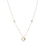 Χρυσό Κολιέ 14Κ Με Άσπρους Σταυρούς Τύπου Van Cleef And Arpels