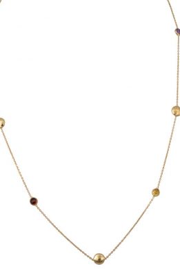 Χρυσό Κολιέ 14Κ Με Πολύχρωμες Πέτρες Ζιργκόν Και Χρυσά Στοιχεία