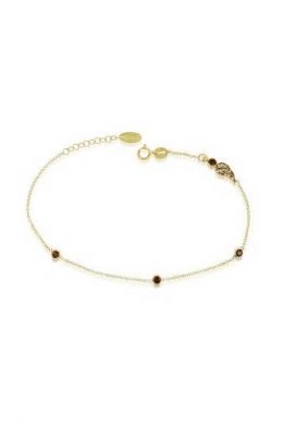 Χρυσό Βραχιόλι 9Κ Με Καφέ Πέτρες Ζιργκόν KO-BRT11079