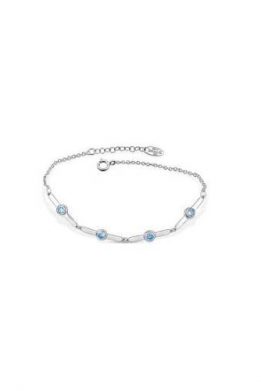Λευκόχρυσο Βραχιόλι 9Κ Με Γαλάζιες Πέτρες Ζιργκόν KO-BRT11141