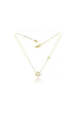 Χρυσό Κολιέ 9Κ Με Σταυρό Van Cleef & Arpels Και Σταυρό Στο Πλάι KO-NLC11034