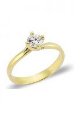 Χρυσό Μονόπετρο Δαχτυλίδι 9Κ Με Άσπρη Πέτρα Ζιργκόν KO-RN11825