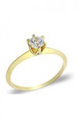 Χρυσό Μονόπετρο Δαχτυλίδι 9Κ Με Άσπρη Πέτρα Ζιργκόν KO-RN11826