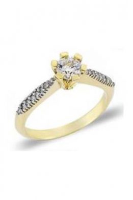 Χρυσό Μονόπετρο Δαχτυλίδι 9Κ Με Άσπρη Πέτρα Ζιργκόν KO-RN11829