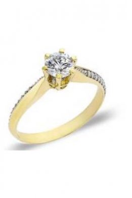 Χρυσό Μονόπετρο Δαχτυλίδι 9Κ Με Άσπρη Πέτρα Ζιργκόν KO-RN11830