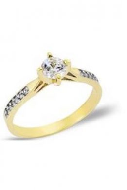 Χρυσό Μονόπετρο Δαχτυλίδι 9Κ Με Άσπρη Πέτρα Ζιργκόν KO-RN11831