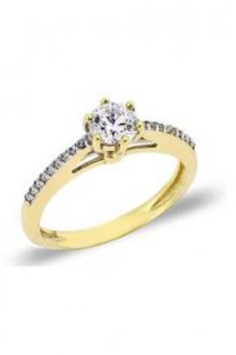 Χρυσό Μονόπετρο Δαχτυλίδι 9Κ Με Άσπρη Πέτρα Ζιργκόν KO-RN11832