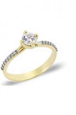 Χρυσό Μονόπετρο Δαχτυλίδι 9Κ Με Άσπρη Πέτρα Ζιργκόν KO-RN11838