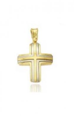 Χρυσός Σταυρός Δίχρωμος Μοντέρνος 9Κ KO-CR11191