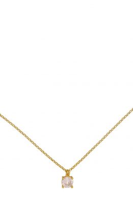 Κολιέ με λευκό ζιργκόν από επιχρυσωμένο ασήμι 925.K-11-AS-G-79