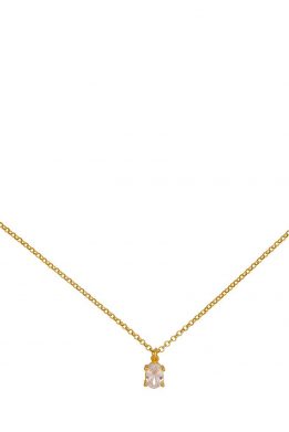 Κολιέ με λευκό ζιργκόν από επιχρυσωμένο ασήμι 925.K-12-AS-G-75