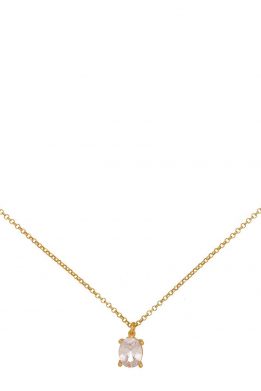 Κολιέ με λευκό ζιργκόν από επιχρυσωμένο ασήμι 925.K-13-AS-G-9