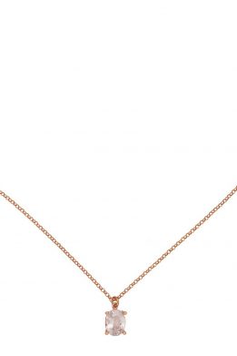 Κολιέ με λευκό ζιργκόν από ασήμι 925 με ροζ επιχρύσωμα.K-13-AS-RG-9