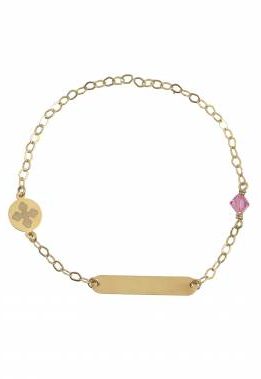 Χρυσή Ταυτότητα Παιδική Με Σταυρό Και Πέτρα Ζιργκόν 4388/2