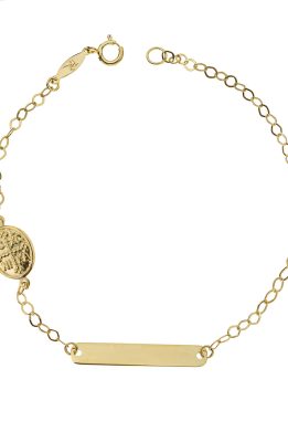 Χρυσή Ταυτότητα Παιδική Με Κωνσταντινάτο Διπλής Όψης Τ-50